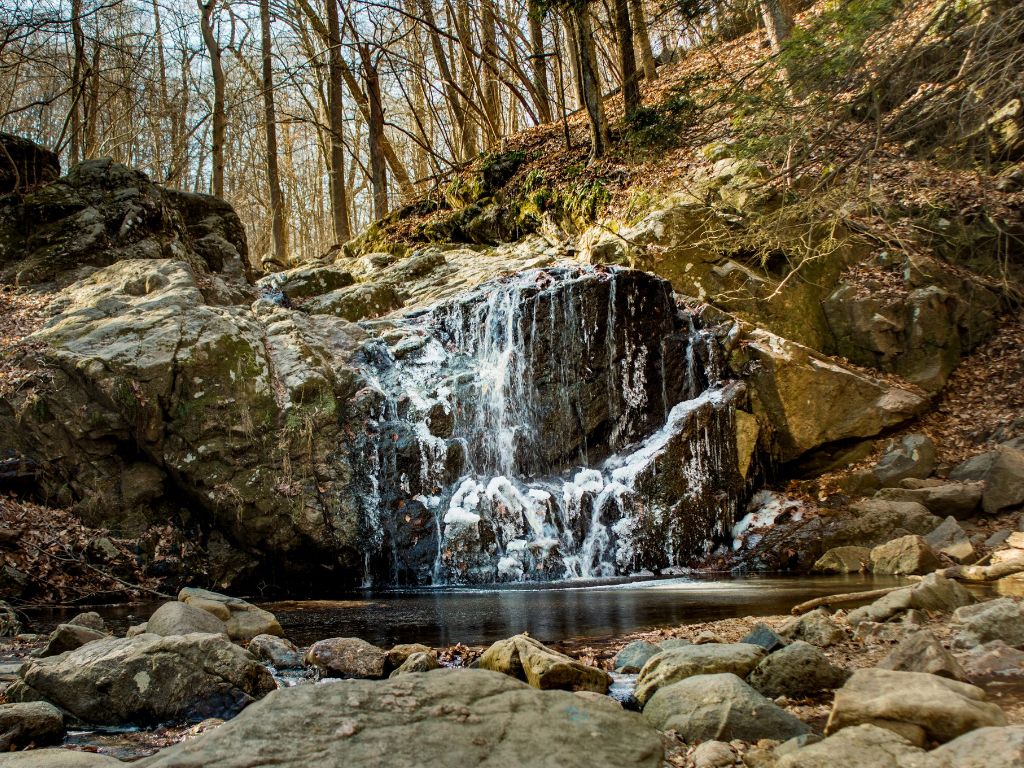 Frozen Waterfall Metal Print