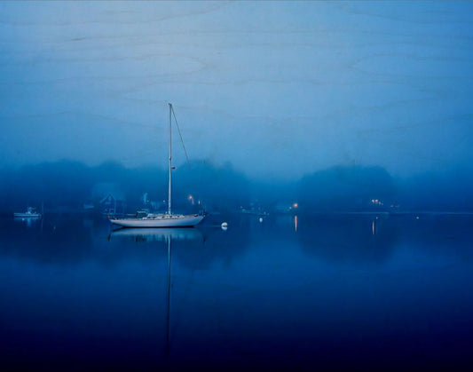 When the Fog Rolled In Wood Print